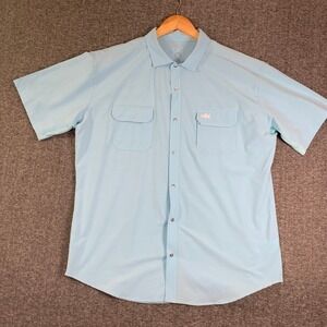 Two Dove Shirt Men 2XL Blue Short Sleeve Performance Stretch Outdoor